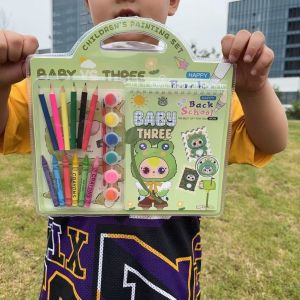 SG EmmAmy® 15pcs/set Painting Set Stationery Gift Box Cartoon Drawing Book Goodie Bag Kids Birthday Party Gift Set