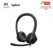 Logitech H390 Wired Headset for PC/Laptop Stereo Headphones with Noise Cancelling Microphone USB-A In-Line Controls Works with Chromebook - Graphite/Off White/Rose