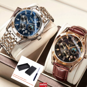 Genuine Swiss New Automatic Movement Watch Mens Non-mechanical Student Korean Version of The Calendar Waterproof Luminous Watch