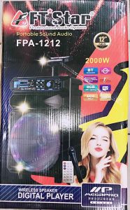 Multifunctional Party Speaker Audio System: 12-Inch Trolley & Wireless Bluetooth Audio With Wireless Microphone