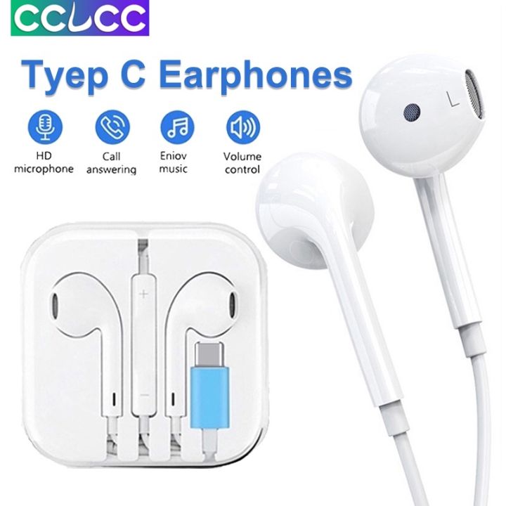 USB C Headphones,Type C Earbuds InEar Wired Earphones with Mic