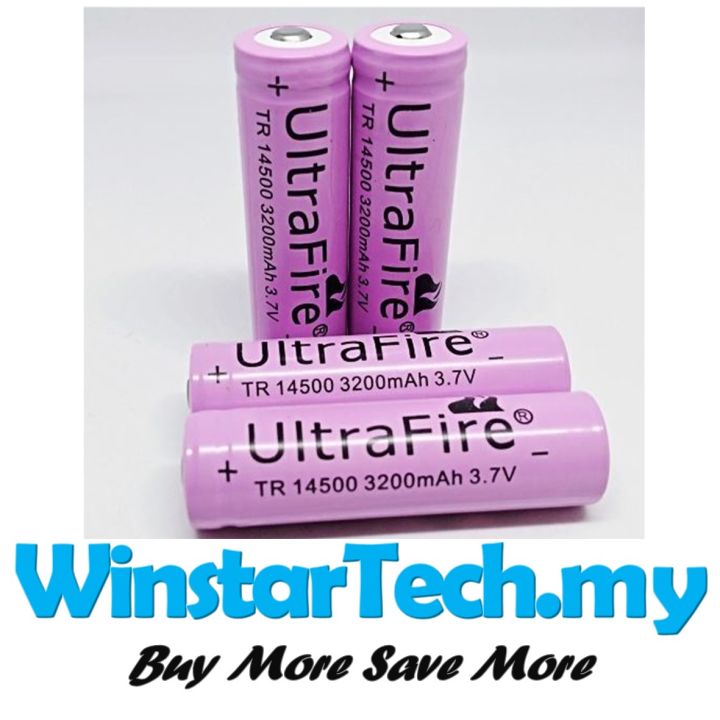 ULTRAFIRE 14500 large capacity lithium battery 3.7V 3200mAh rechargeable strong light flashlight AA battery