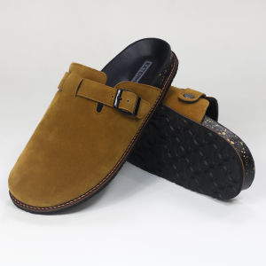 Extermal - Emiel Brown Sandal Sepatu Pria Wanita Casual Depan Tertutup Bustong Cowok Cewek Bahan Suede Beludru Coklat