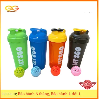 Bình nước tập Gym Bình lắc Shaker thể thao 700ml tặng kèm bóng lắc