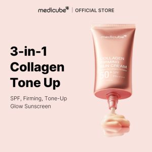 Medicube Collagen Firming Sun Cream SPF50+ PA++++ Quadruple Collagen Complex Anti-Aging UV Protection with Deep Hydration No White Cast & Long-Lasting 50ml