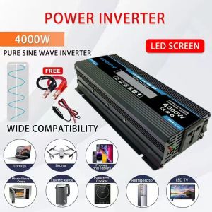 Solar Power Inverter 4000W 6000W 12000W High Frequency Power Inverter DC12V to AC220V Converter USB Fast Charger Car Inverter For Vehicle Car & Home Appliance & Outdoor Travel Quality Aluminium Alloy Power Supply Outdoor Emergency Equipment