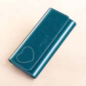 BANYANU Elegant Ladies Long Purse Travel Red Black Cow Genuine Leather Wallet for Women Fashion Birthday Gift