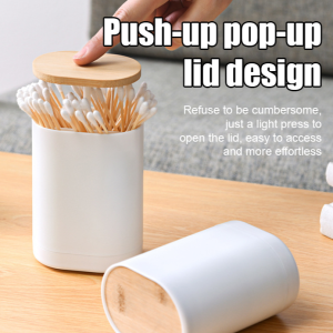 Push-To-Pop-Up Storage Box Press Type Automatic Pop-Up Toothpick Holder Toothpick Cotton Swab Box Toothpick Dental Floss Storage Organizer