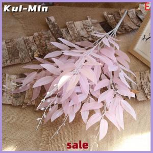 Kui-Min Hot Lá nhân tạo Bó hoa giả liễu đám cưới bối cảnh giả lá trang trí nhà