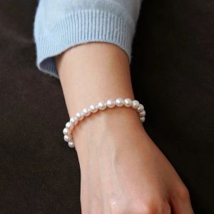 Montagne Jewelry Natural 6.5-7mm Japan Akoya Seawater Pearl Fine Jewellery 925 Silver Bracelets