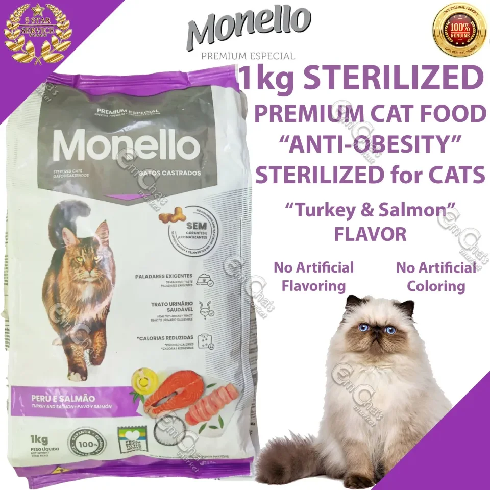 1kg Monello Sterilized Purple Premium Cat Food anf Urinary