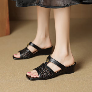 [Free Shipping] WomenS Woven Open-Toe Wedge Sandals 2026 New Summer Style Casual And Comfortable For Outdoor Wear With A Raised Heel