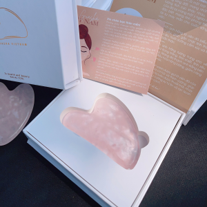 [CHÍNH HÃNG] Đá Thạch Anh Guasha Massage Mặt Guasha Hồng Cao Cấp đạt Kiểm Định Skincare