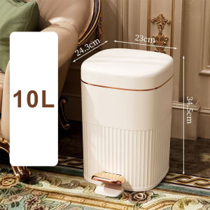 JustLiving 1PC 8/10/15L Trash Can Household Kitchen Living Room Bathroom Bedroom Light Luxury Large Capacity Ins Double Open with Cover Dust Basket