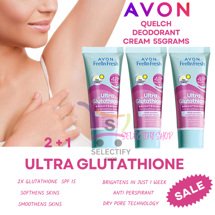 AVON FEELIN FRESH QUELCH ULTRA GLUTATHIONE WHITENING ANTIPERSPIRANT