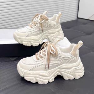 IELGY Daddy Shoes Female Student Versatile Breathable Heightened Hong Kong Style Sneakers