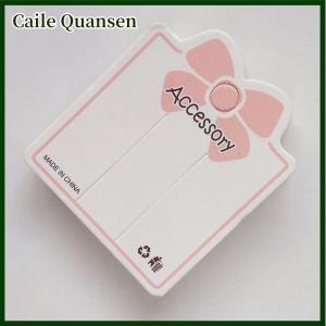 Caile 50PCS Pink Bowknot 2 Pores Display Paper Card Tag For Bracelet Jewelry Hair Accessories Holder Packaging Supplies Small Tool