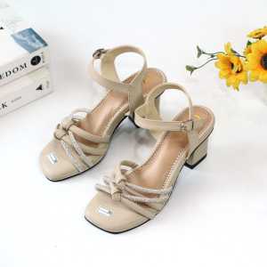 Sandal heels wanita full permata hak tahu 6cm - RENATA