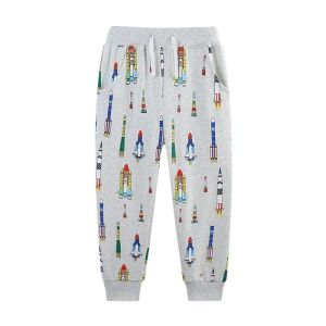 Jumping Meters Full Length Boys Sweatpants 2-7T Printed Cars & Animals Drawstring Trousers for Autumn Spring Kids2026