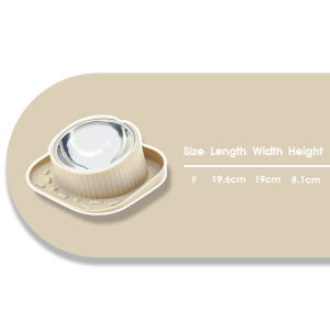 HamshMoc Cat Dog Feeding Bowl Stainless Steel PP Material 15 Degree Angle Anti Waste Design Easy Clean
