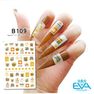 Decal Dán Móng Tay 3D Nail Sticker Trang Trí Chủ Đề Lễ Tạ Ơn Alway Give Thank B108109110
