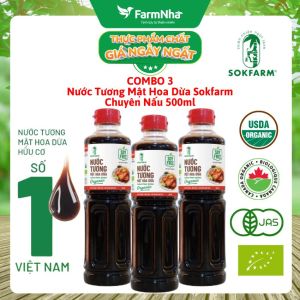 Nước Tương Mật Hoa Dừa Sokfarm 500ml Nguyên Bản Chuyên Nấu - Vị Umami Hữu Cơ Tốt Cho Sức Khỏe