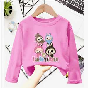 Atasan Kaos Anak Perempuan Lengan Panjang LABUBU Untuk Usia 1-12 Thn
