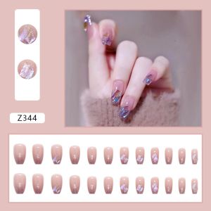 Set móng tay MIA 24 móng tay ba Lê Ngắn kim cương cực quang lấp lánh Z344