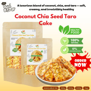 Coconut Chia Seed Taro Cake 3F Food – Soft Nutty & Naturally Delicious Red Date Yam Chia Seed Coconut Crisps -Chia Seed Crisps Coconut Cookies