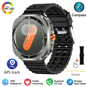 2024 NEW For Samsung Galaxy Watch 7 Ultra GPS Compass Smart Watch IP68 Waterproof Outdoor Sports Men AMOLED BT Call IP68 Galaxy 6 Upgraded Smartwatch Multi Strap Watch