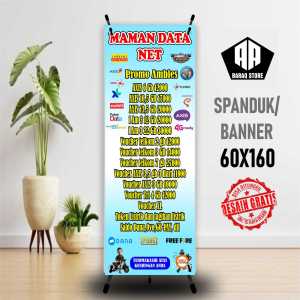 Spanduk Banner KONTER MAMAN NET UKURAN 60X160 bisa REQUEST