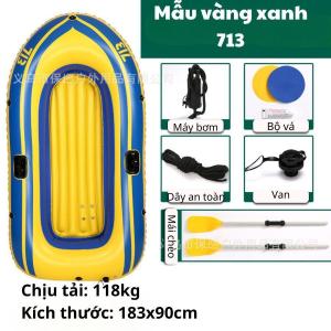 Xuồng Phao Bơm Hơi Tải Đến 150kg 2 Người Thuyền Hơi Câu Cá Chèo Thuyền Trên Sông Hồ Có Mái Chèo