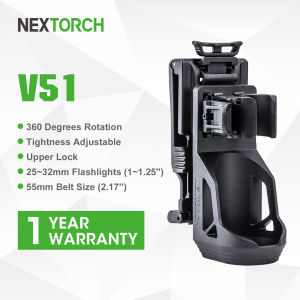 NEXTORCH Tactical Flashlight Holster Handheld Flashlight Holder Pouch with 360 Degree Rotation V55 (21-31mm Head Diameter 19-23mm Barrel Diameter Flashlight)