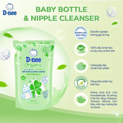 Combo 12 Nước rửa bình sữa D-nee Organic 550 ML