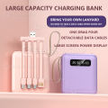 PowerBank Original 20000mAh Dengan 3 kabel pengisi daya Tampilan digital  Tipe C Micro Lightning USB LED Display Original Fast Charging Mini Real Capacity Bank Daya Pocket Size Powerbank Awet Tahan Lama. 