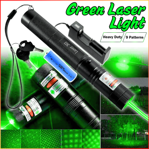 NEW COD TaffLED Laser Pointer Hijau Jarak Jauh Presentasi Green Beam 1mW 532nm + Baterai dan Charger