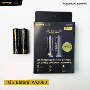 Hippo Tanos Baterai AA Batre A2 Isi Ulang 1.5V 2000mAh Li-Ion New Energy Rechargable