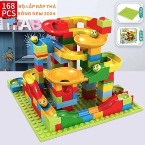 Đồ Chơi Xếp Hình Cầu Trượt Thả Bi 170 Chi Tiết An Toàn Dễ Dàng Cho Bé Lắp Ráp từ 3 tuổi