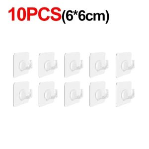 1/5/10Pcs Kitchen High Load-bearing Hole-free Traceless Hook Bathroom Transparent Strong Adhesive Storage Hanger