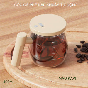 Tách cà phê với nắp khuấy tự động thông minh chạy pin sạc bằng thủy tinh (400ml)