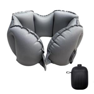 Double Sideds Fabric Inflatable Neck Rest Portable Air Pumps Storage Box for Camping Office Use