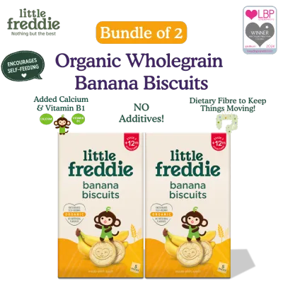 [Bundle of 2] Little Freddie Organic Baby Biscuit Monkey Bites - Banana & Spelt