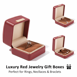RBRY Gold Buckle Jewelry Packaging Box Round-cornered Premium Leather Ring Storage Box Luxury PU Leather Pendant Box Jewelry Display