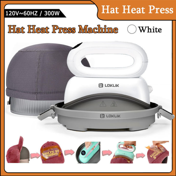 LOKLiK by HTVRONT 220V Hat Heat Press Machine Auto-Off Mini Curved ...