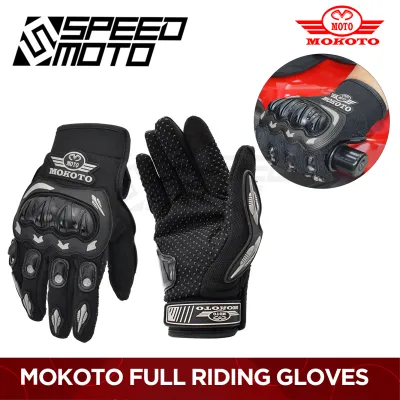 MOKOTO MOTORCYCLE RIDING FULL GLOVES V1 SMART TIP W/ HARD KNUCKLE RACING GLOVES UNISEX 1PAIR SPEEDMOTO