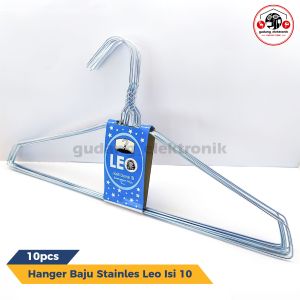 BEST PROMO!!! 10PCS HANGER BAJU STAINLES LEO ISI 10 HGR-LEO10