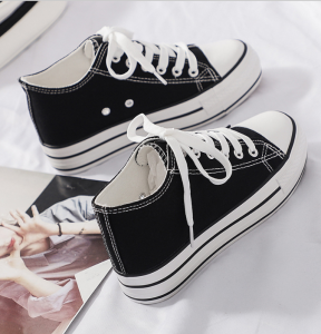 Sepatu Kanvas Wanita Sepatu Wedges Meningkatkan Sepatu Wanita  Sepatu Putih / Kuning Bernapas  shoes