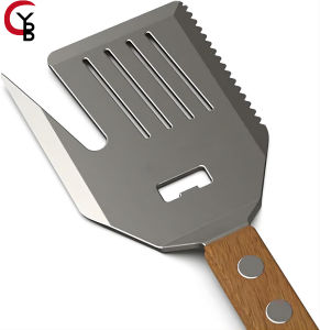 YANBIGUO 5 in 1 Grill Spatula with KnifeForkBottle Opener&Turner BBQ Tools All in One Grill Accessories Set for Outdoor