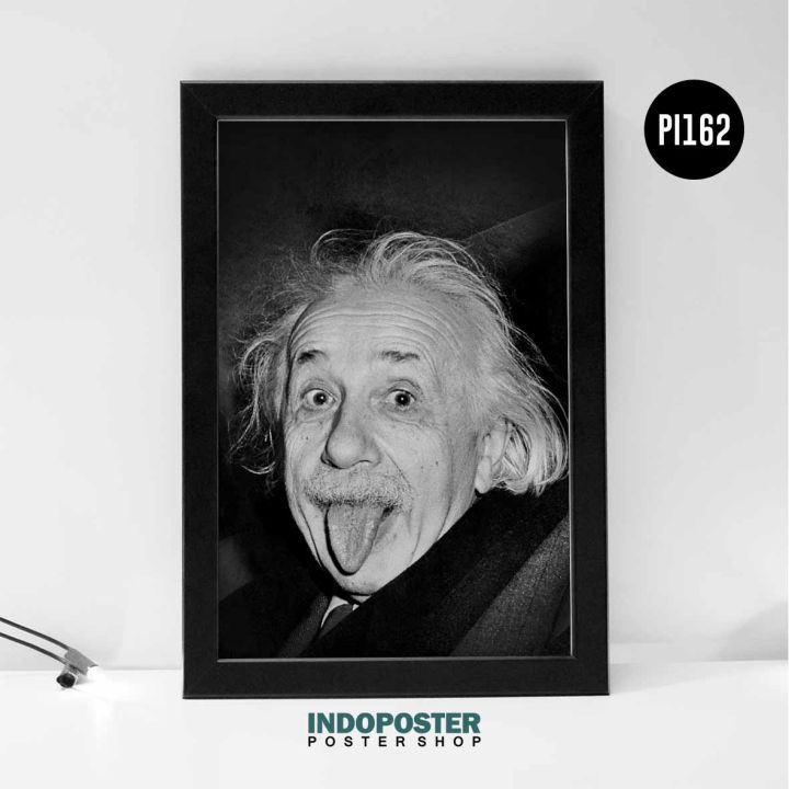 Albert Einstein Tongue Out Poster - Funny Science Wall Art Print