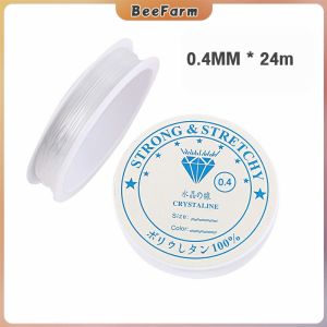 B.F. 0.8mm 0.4mm 0.5mm Transparent Elastic Crystal Line Beading Cord String Wire Thread Elastic Clear Nylon